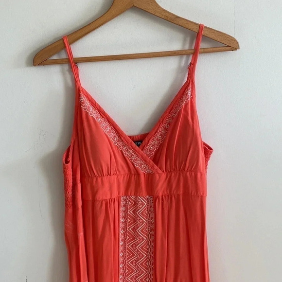 Apt. 9 orange embroidered boho Y2K sleeves dress size XL - Picture 3 of 7